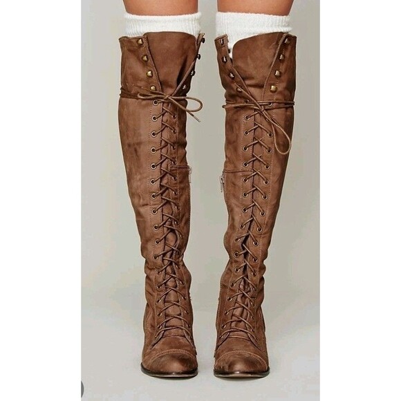 Jeffrey Campbell Shoes - Jeffrey Campbell x Free People Joe Brown Leather Lace Up Boots Size 8 M
